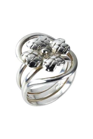 SORTIJA RELISE FLORA 3 PLATA LEY 950 FLORA-3 TEXTURADO TALLA 7.5