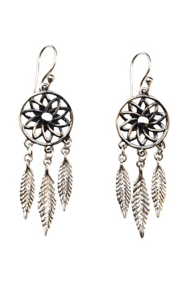 ARETES RELISE ATRAPA SUEÑOS PLATA 950 QUEMADA LEY