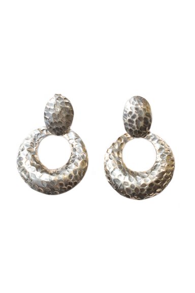 ARETE RELISE ARGOLLA MARTILLADA PLATA 950 ELEGANTE