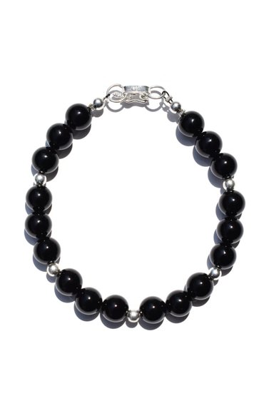 PULSERA RELISE PLATA ONIX NRO. 8 Y BOLITAS NRO. 4 CON BROCHE - 3