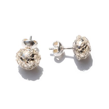 ARETES RELISE ARETE TEJIDO PLATA A CROCHET CON HILO LEY 999