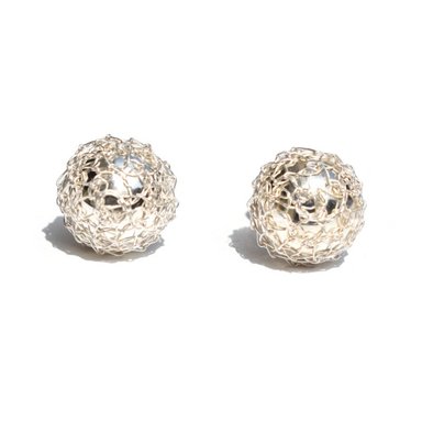 ARETES RELISE ARETE TEJIDO PLATA A CROCHET CON HILO LEY 999 - 2