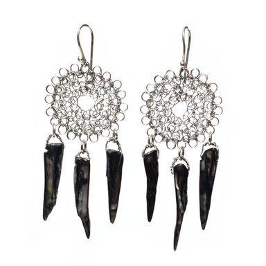 ARETES RELISE ARETE TEJIDO COBRE Y NACAR
