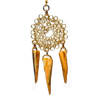 ARETE RELISE COBRE Y NACAR TEJIDO - 2