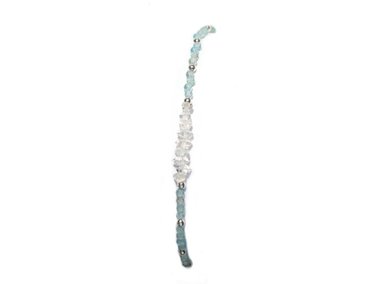 PULSERA RELISE HERKIMER Y APATITO CELESTE CUARZO DIAMANTE - 2