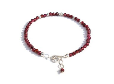 PULSERA RELISE GRANATE MINI PIEDRA