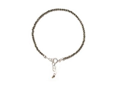 PULSERA RELISE PIRITA MINI PIEDRA NATURAL Y PLATA - 2