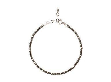 PULSERA RELISE PIRITA MINI PIEDRA NATURAL Y PLATA - 5