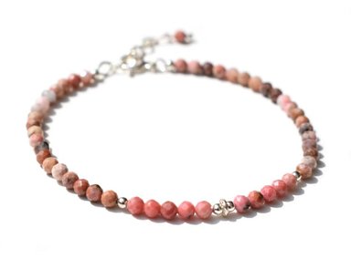 PULSERA RELISE RODONITA PIEDRA NATURAL