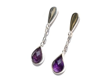 ARETES RELISE AMATISTA PROTECTORA PLATA