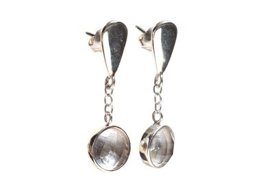 ARETES RELISE CUARZO MISTICO PLATA TRANSPARENTE