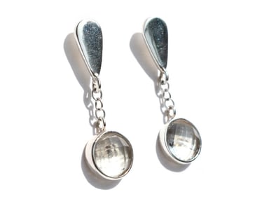 ARETES RELISE CUARZO MISTICO PLATA TRANSPARENTE - 2