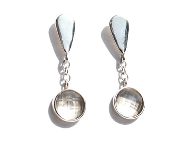 ARETES RELISE CUARZO MISTICO PLATA TRANSPARENTE - 3