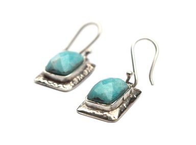 ARETES RELISE PLATA 950 PIEDRA NATURAL AMAZONITA