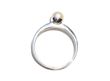 ANILLO RELISE PLATA 950 SOLITARIO PERLA RIO NRO. 9