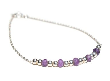 PULSERA RELISE PLATA AMATISTA MINI