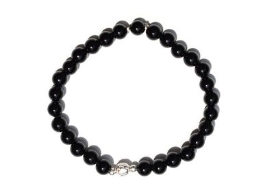 PULSERA RELISE PLATA ONIX ESTRELLA DAVID - 2
