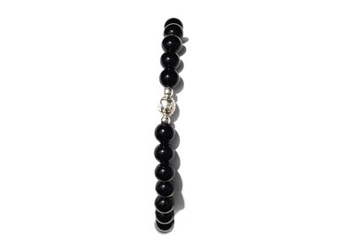 PULSERA RELISE PLATA ONIX ESTRELLA DAVID - 3