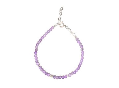 PULSERA AMATISTA MINI PIEDRA NATURAL Y PLATA