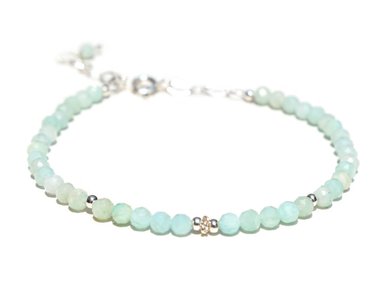 PULSERA RELISE PLATA AMAZONITA MINI