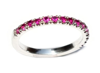 ANILLO RELISE PLATA ILUSION SWAROSKI ROJO RUBI NRO. 8.2 - 2