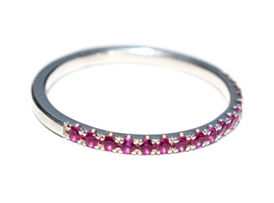 ANILLO RELISE PLATA ILUSION SWAROSKI ROJO RUBI NRO. 8.2 - 3