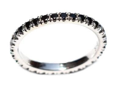 ANILLO RELISE PLATA ILUSION SWAROSKI NEGRO ALREDEDOR TODO EL ARO NRO. 6.5 - 3