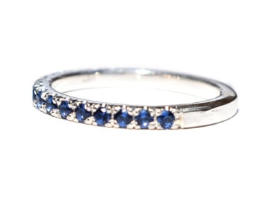 ANILLO RELISE PLATA ILUSION SWAROSKI AZULINO NRO. 6.5 - 2