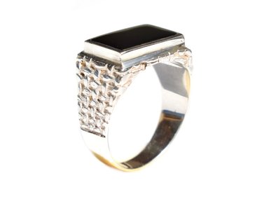 SORTIJA UNISEX RESINA NEGRA TALLA 8.5