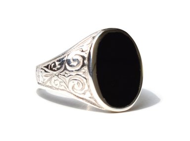 SORTIJA UNISEX RESINA NEGRA TALLA 10