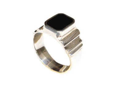 SORTIJA UNISEX RESINA NEGRA TALLA 9.5