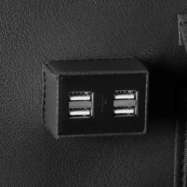 ORGANIZADOR IQHATU PARA TODO TIPO DE VEHICULOS PARA ASIENTO NEGRO 4 PUERTOS USB Y BANDEJA - 4