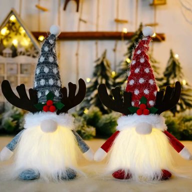 GNOMOS NAVIDEÑOS CON CUERNOS LUMINOSOS