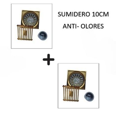 SUMIDERO DORADO ACERO SUS 304 DE 10CM PACK DE 2 UNIDADES - 2