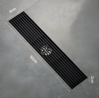 SUMIDERO DE ACERO SUS 304 RECTANGULAR 8 X 50 CM NEGRO - 5