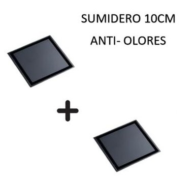 SUMIDERO REVERSIBLE ACERO SUS 304 DE 10CM  NEGRO PACK DE 2 UNIDADES