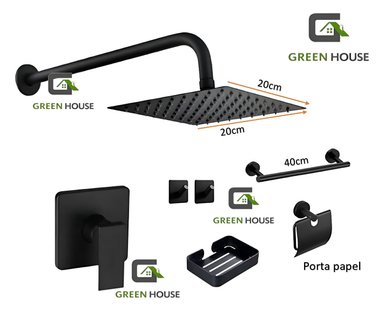 KIT MONOCOMANDO DE DUCHA CON SALIDA CUADRADA  ACCESORIOS DE BAÑO - 6