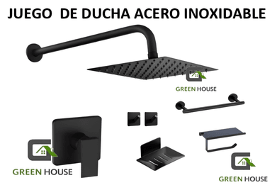 KIT MONOCOMANDO DE DUCHA CON SALIDA CUADRADA MAS TOALLERO