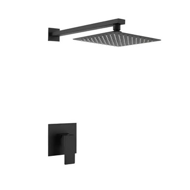 KIT DE DUCHA   10 PULGADAS ACERO NEGRO MATE CON MEZCLADORA MONOMANDO