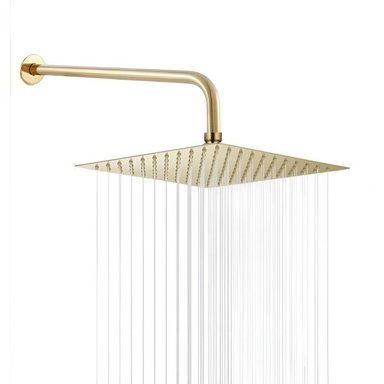 DUCHA CUADRADA DE 8 PULGADAS DORADA ACERO SUS 304
