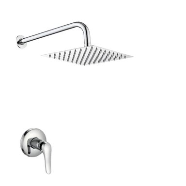 KIT DE DUCHA  8 PULGADAS ACERO CROMADO CON LLAVE AGUA FRIA