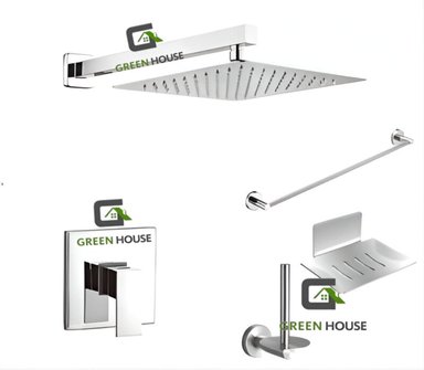 COMBO  DE DUCHA 8 PULGADAS MONOCOMANDO  MAS KIT DE BAÑO