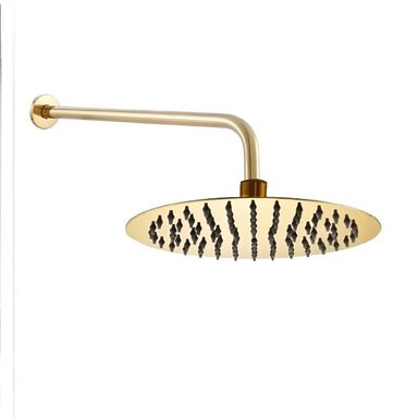 DUCHA REDONDA DE 8 PULGADAS DORADA ACERO SUS 304
