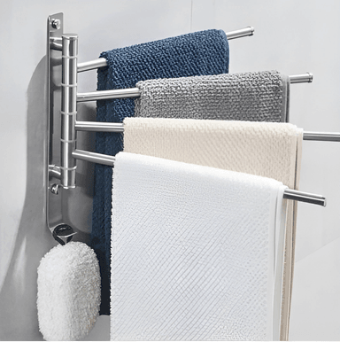 COLGADOR O TOALLERO SATINADO DE BARRAS MULTIPLES  PLEGABLE ACERO