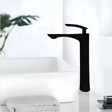 COMBO DE LAVATORIO RECTANGULAR MAS MONOCOMANDO COLOR NEGRO Y DESAGUE - 6