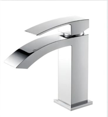 MEZCLADORA DE LAVATORIO CAIDA CASCADA CROMADA CUADRADA