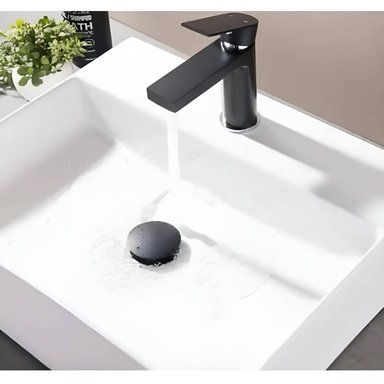 DESAGÜE DE OVALIN NEGRO AUTOMATICO PUSH BUTTON 20CM SIN REBOSE - 5