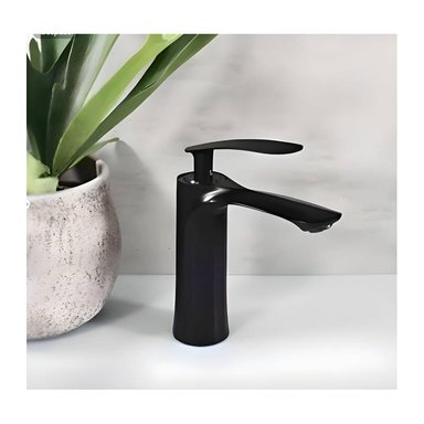 MEZCLADORA DE LAVATORIO 15CM NEGRO ELEGANTE