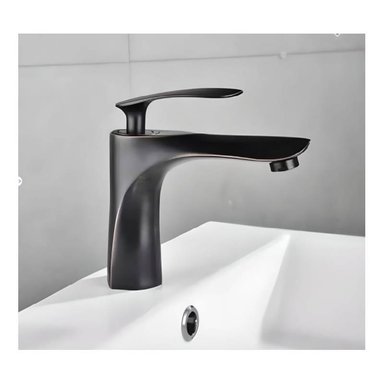 MEZCLADORA DE LAVATORIO 15CM NEGRO ELEGANTE - 2