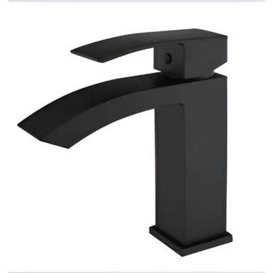 MEZCLADORA DE LAVATORIO CAIDA CASCADA NEGRO CUADRADA